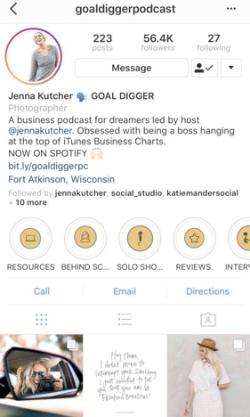 tip for writing good instagram bios instead of making your bio all about you try to focus on your target customer and how your instagram profile will help - how to get a following on instagram podcast
